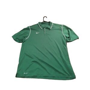 Nike Shirt Adult XL Green 1/4 Button Dri-Fit Short Sleeve Collar Casual Men